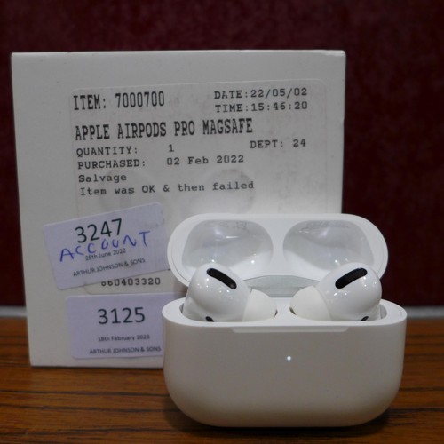 3103 - Apple Airpods Pro Magsafe (model no.:- MWP22ZM/A), original RRP £189.99 + VAT  ( 262-472/912)   * Th... 