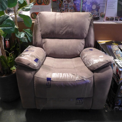 3035 - Grey upholstered electric reclining armchair chair (281-804)  * This lot is subject to vat