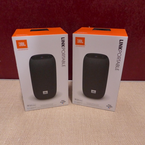 3073 - Two JBL Link Portable Speakers and Microphone     (283-474) * This lot is subject to VAT