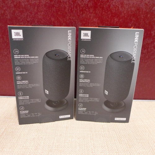 3073 - Two JBL Link Portable Speakers and Microphone     (283-474) * This lot is subject to VAT