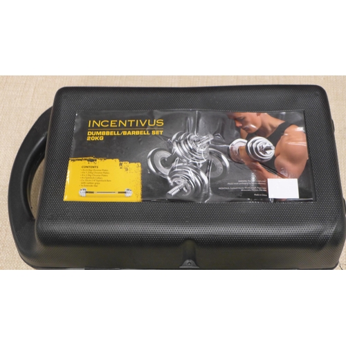 3108 - Incentivus 20kg dumbbell/barbell 56T RRP £99.99