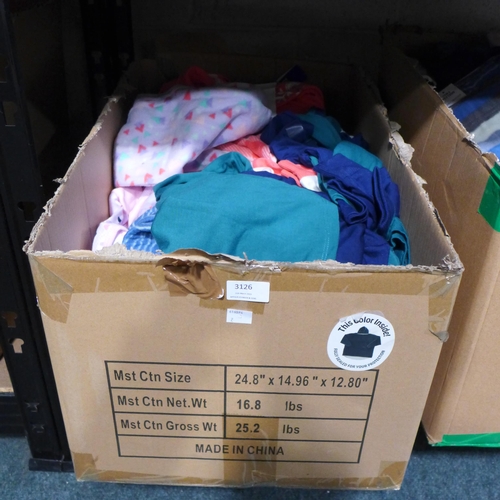 3126 - Box of misc children clothing (mixed sizes)