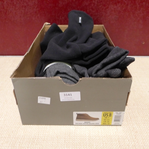 3141 - Small box of ladies socks/Bula balaclavas etc