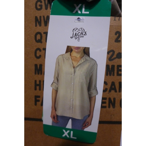 3146 - Box of mixed sized Jach's ladies stripe shirts