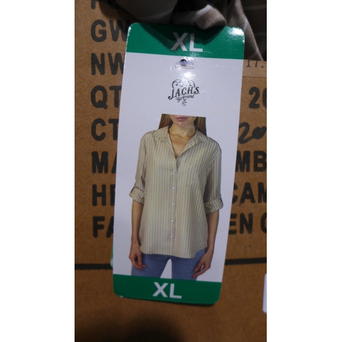 3147 - Box of mixed sized Jach's ladies stripe shirts