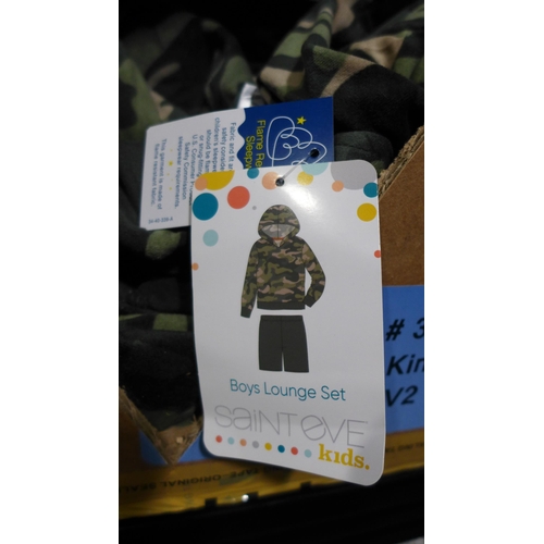 3156 - Box of mixed sized Saint Eve childs lounge sets (camo print)