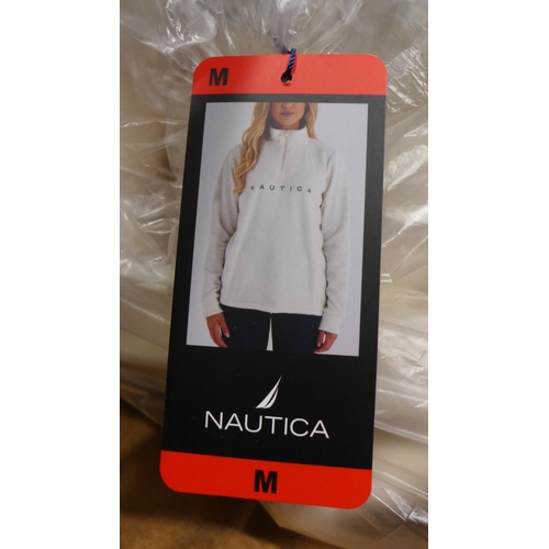 3158 - Bag of mixed sized Nautica fleece half zip tops (cream)