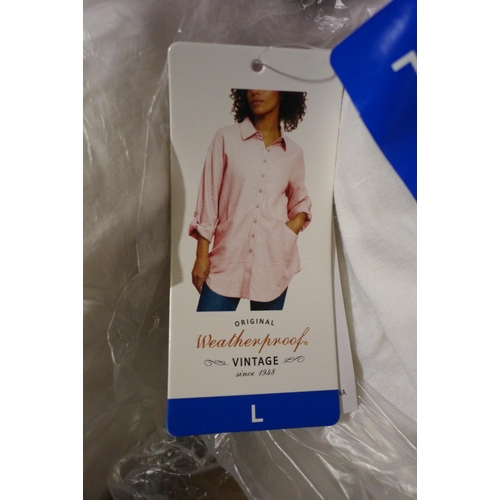 3162 - Bag of large weatherproof ladies white shirts