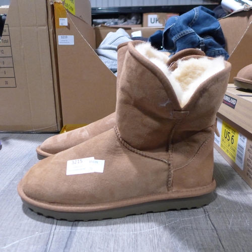 3215 - Pair of K/S ladies Shearling boots (Tan/size 7)