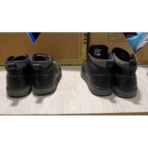 3217 - 2 pairs of black sketchers ankle boots (size 7)