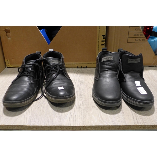 3217 - 2 pairs of black sketchers ankle boots (size 7)