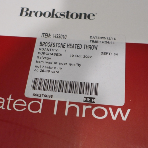 3237 - Brookstone Heated Throw (50x60)  (283-83) * This lot is subject to VAT