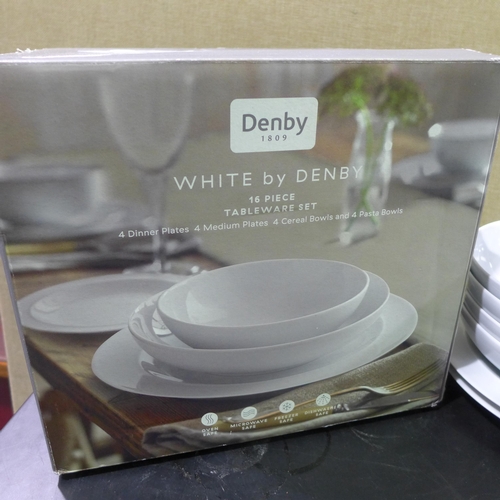 3314 - Denby White Porcelain Dinnerware   (283-459) * This lot is subject to VAT