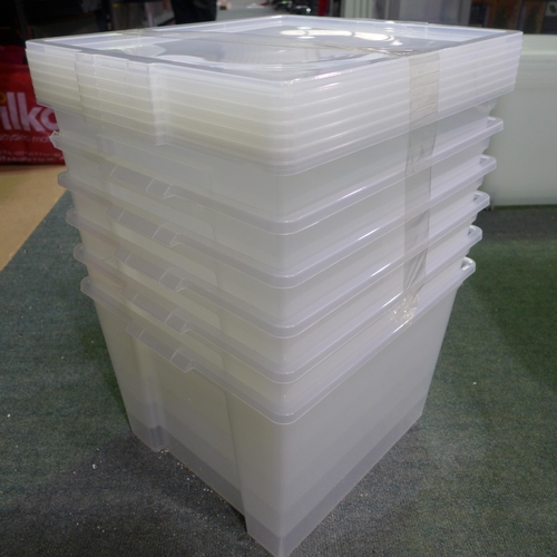 3338 - 6 Clear storage containers with lids