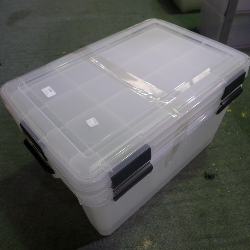 3340 - 2 Clear storage containers with lids