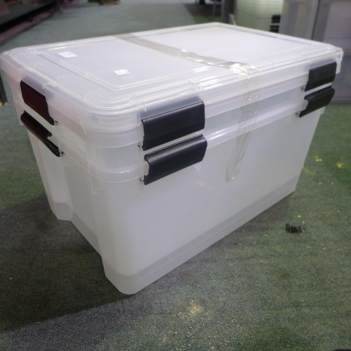 3340 - 2 Clear storage containers with lids