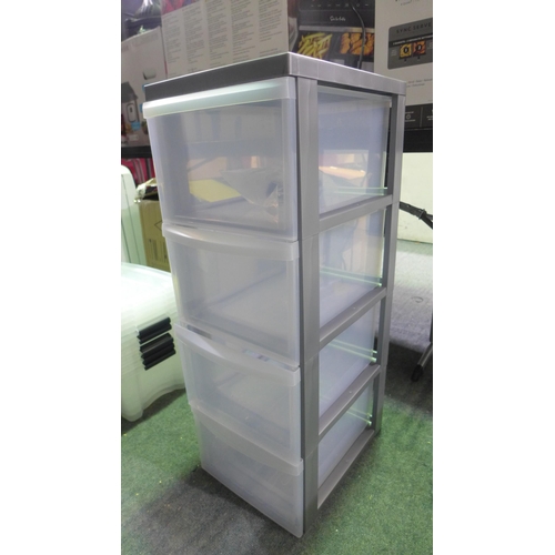 3341 - 4 Drawer grey/clear storage unit