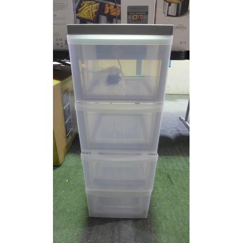 3341 - 4 Drawer grey/clear storage unit