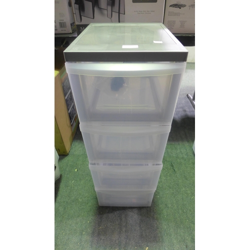 3341 - 4 Drawer grey/clear storage unit