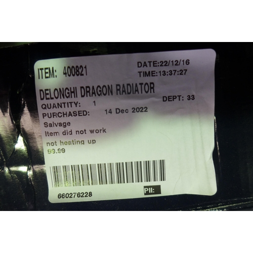 3343 - Delonghi Dragon 4 Pro Radiator (model:- TRDX40820E), original RRP £99.99 + VAT (283-186) * This lot ... 