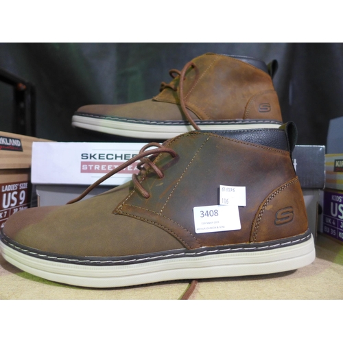 3408 - Pair of tan Sketcher boots (size 9)