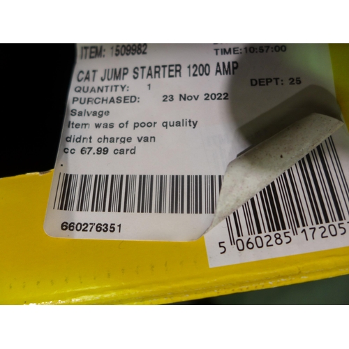 3423 - Cat Jump Starter 1200 Amp (model:- CJ1000DXT) (283-199) * This lot is subject to VAT