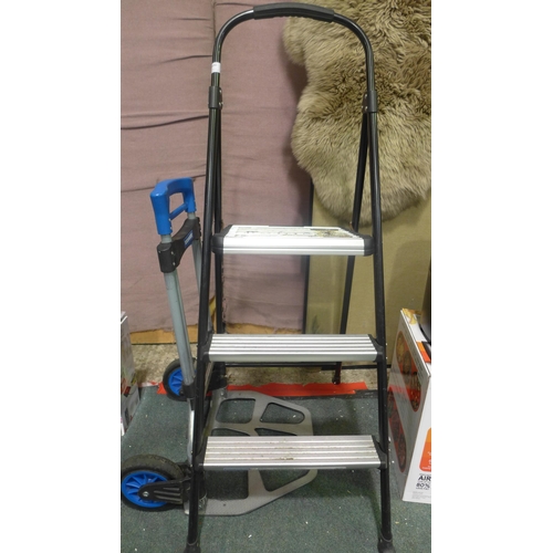 3430 - Toolmaster Hand Truck - 159kg and Cosco 3 tread folding Step Stool (282-375,402) * This lot is subje... 