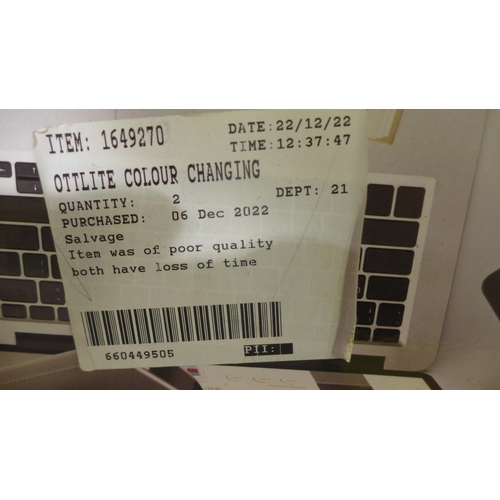 3431 - 2 x Ottlite Colour Changing  LED desk lamps (282-675)  * This lot is subject to vat