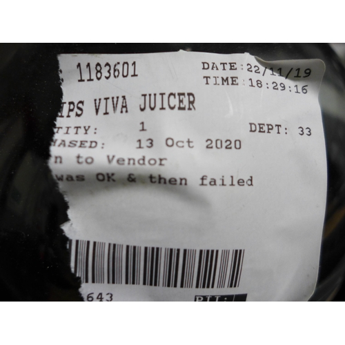 3109 - Philips Viva Juicer  - model HR1836/01        (282-633)  * This lot is subject to vat