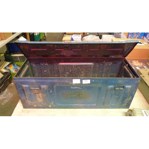 2046 - Approx 60x30x30cm blue ammunition crate/box