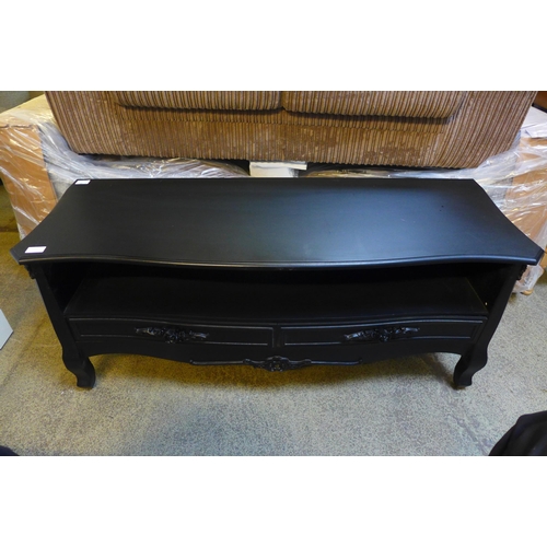 1659 - A black two drawer media unit