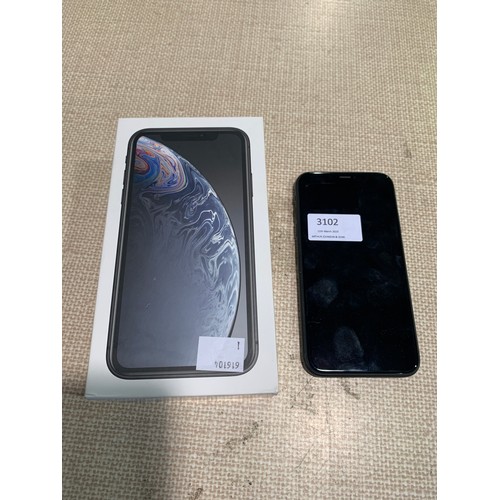 3102 - iPhone XR black mobile phone (EE network/64GB/model A2105)