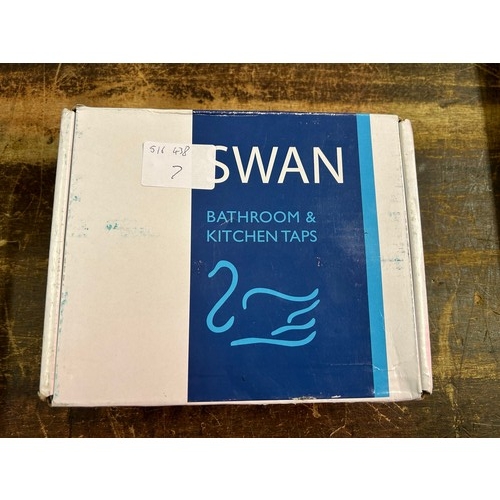 2057 - Pair of Swan kitchen/bathroom chrome taps (Unused)