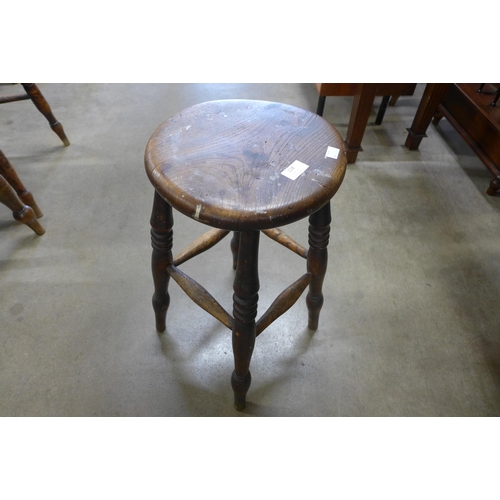 118 - A Victorian elm kitchen stool