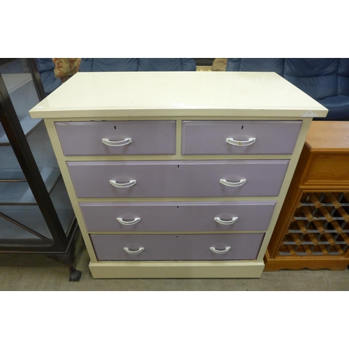 154 - A Victorian painted beech chest of drawers