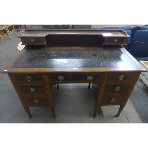 162 - A late Victorian Warings inlaid mahogany desk