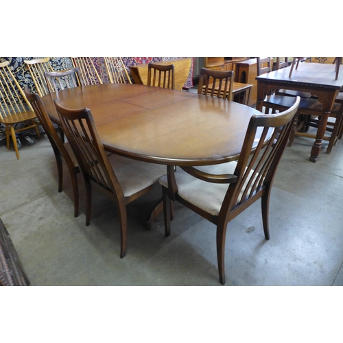 21 - A G-Plan Fresco teak extending dining table and six chairs