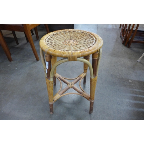 52 - An Italian bamboo and wicker stool