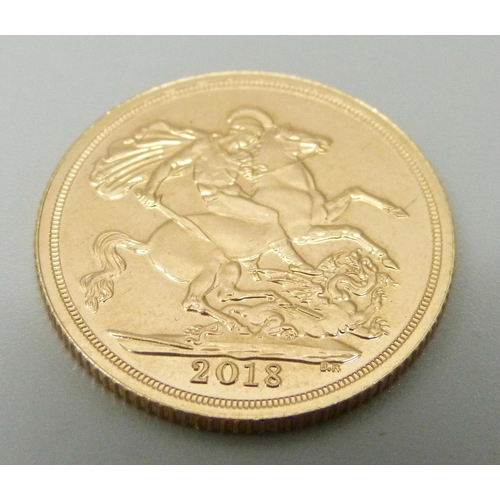 1005 - A 2018 gold sovereign