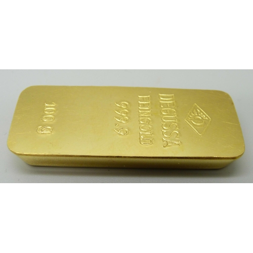 1008 - A 100g 999.9 fineness gold bar