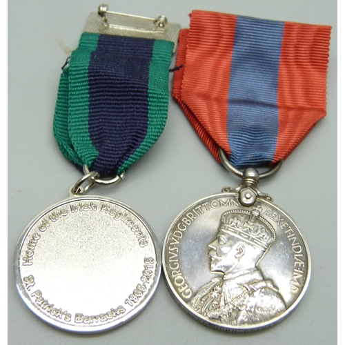 1093 - A George V For Faithful Service medal to Edmond John Graham, and a Royal Irish Parade 2015 medal