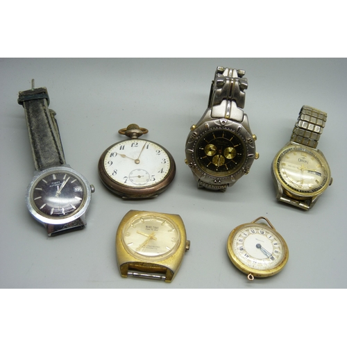 1099 - Wristwatches and a pocket watch