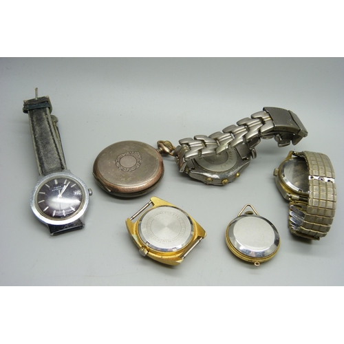 1099 - Wristwatches and a pocket watch