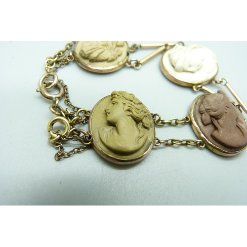 1201 - A lava cameo bracelet