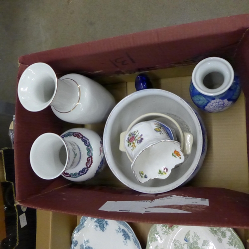 1233 - A Noritake six piece dining set, porcelain vases, etc. **PLEASE NOTE THIS LOT IS NOT ELIGIBLE FOR PO... 