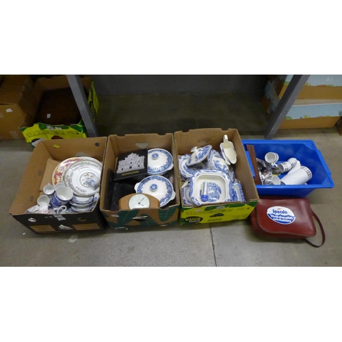 1245 - Assorted china including blue and white, Denby Posies trinket dishes, wall plaques, etc. **PLEASE NO... 