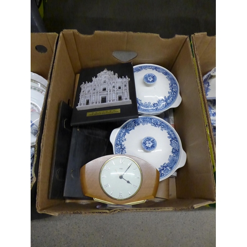 1245 - Assorted china including blue and white, Denby Posies trinket dishes, wall plaques, etc. **PLEASE NO... 