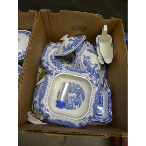 1245 - Assorted china including blue and white, Denby Posies trinket dishes, wall plaques, etc. **PLEASE NO... 