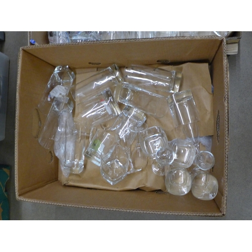 1251 - Four boxes of glassware, drinking glasses, decanters, etc. **PLEASE NOTE THIS LOT IS NOT ELIGIBLE FO... 