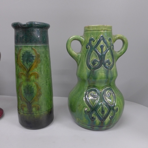 603 - Four French and Belgian Arts and Crafts vases